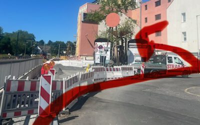 Weg zu Abenteuer Lernen verändert durch Baustelle